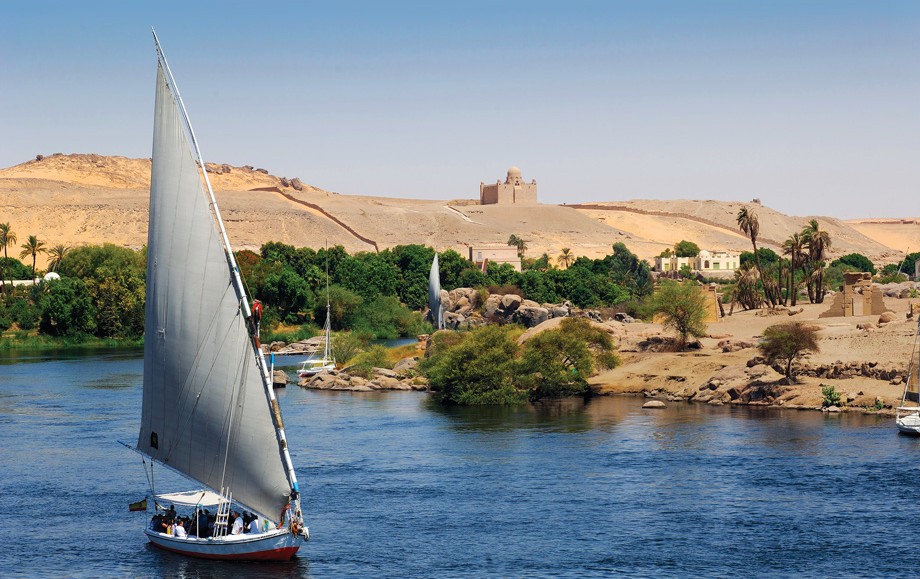 Feluccas on the Nile in Aswan